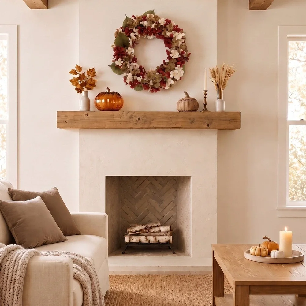 My Texas House Hydrangea Wreath‎ Cream & Brown, 24